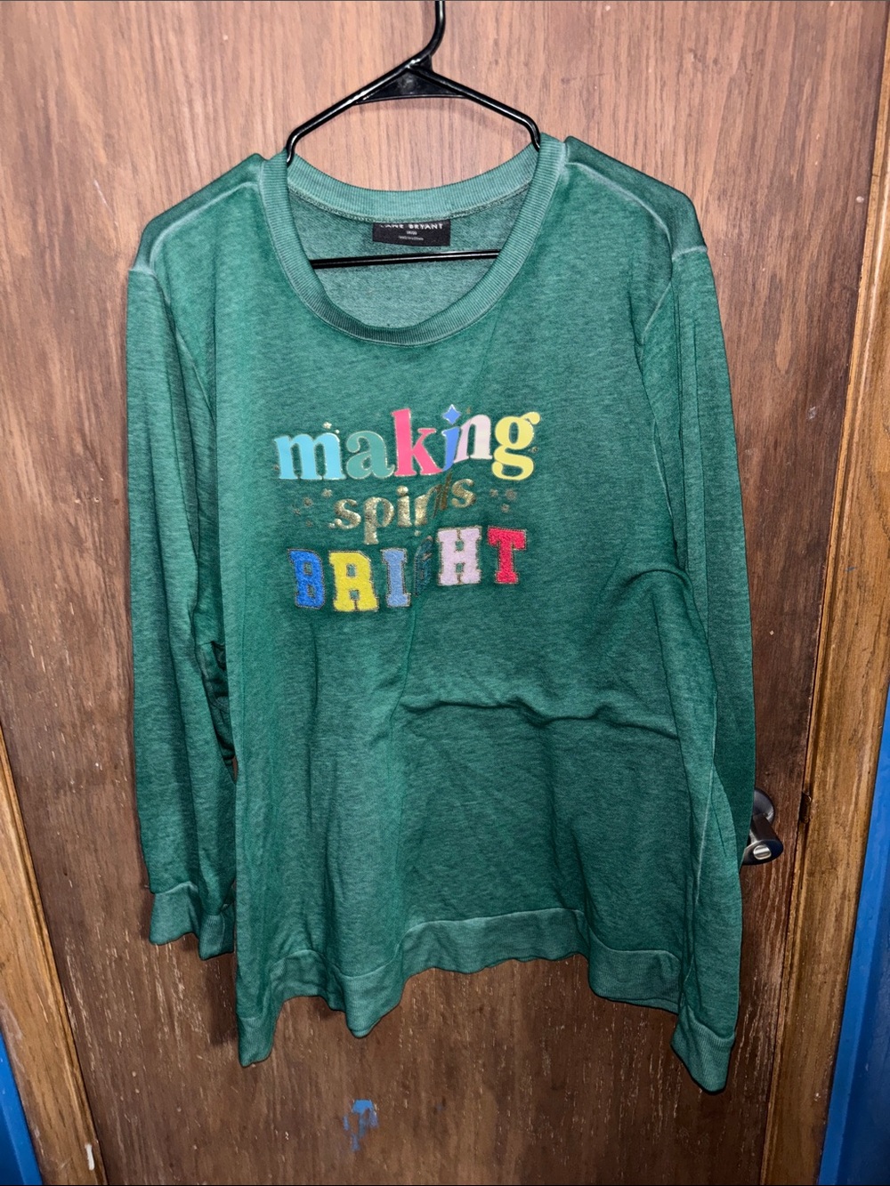 Lane Bryant Green 'Making Spirits Bright' Holiday Sweatshirt